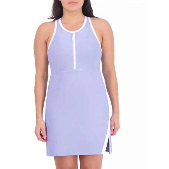 Sage Collective Womens Small Periwinkle Blue Half Zip Racerback Tennis Dress S - Picture 2 of 9